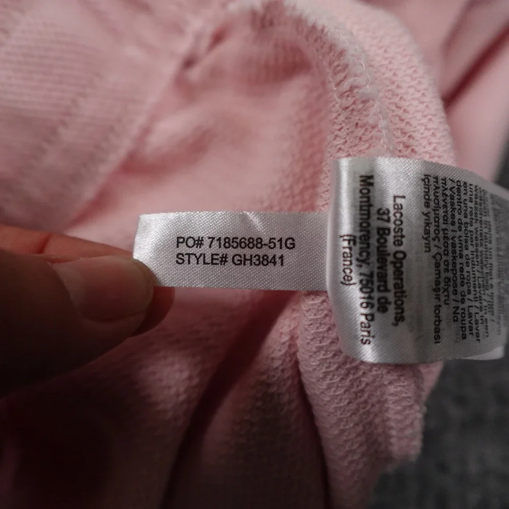 Lacoste Sport Croc Embroidery Shorts Mens XXL‎ Pink Cotton Blend Drawstring